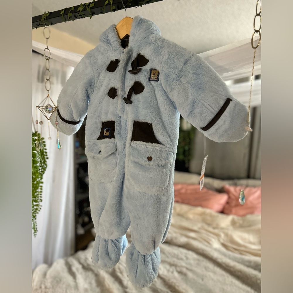Rothschild Light Blue and Brown Kids One Piece Bodysuit